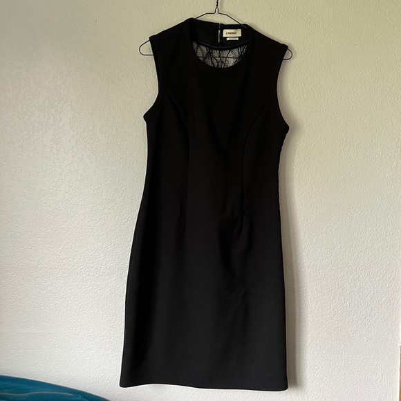 L'AGENCE Black Lace Back Sheath Pencil Dress - Picture 2 of 7